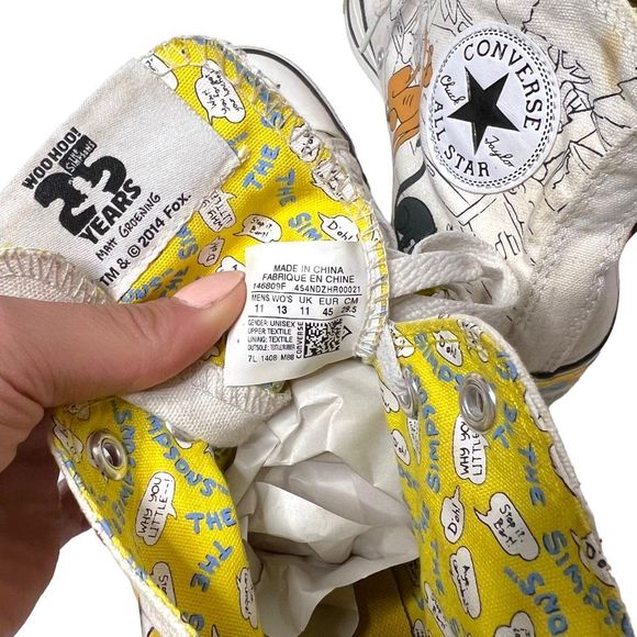 The Simpsons x Converse All Star Graphic 25 Years Hi-top Sneakers Size Men’s 11 - Picture 9 of 11